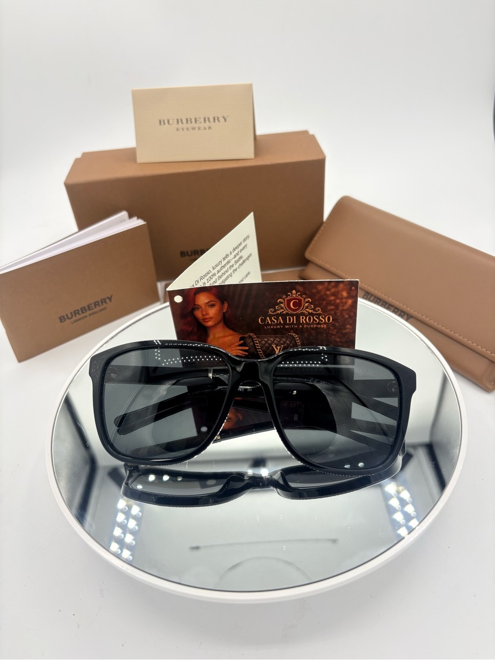 Burberry Unisex Heritage Square Sunglasses